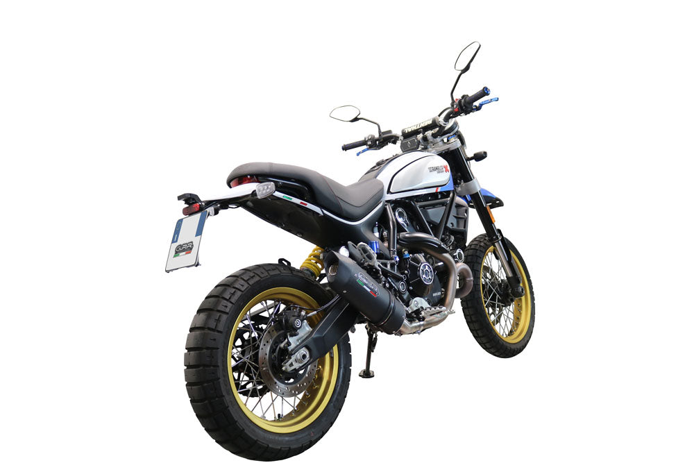 GPR-Exhaust---Furore-Evo4-Nero-Slip-on-for-Scrambler-800-Desert-SLED-DS-Fasthouse-from-2021-to-2024-dB-Killer-Link-Pipe-Catalyst