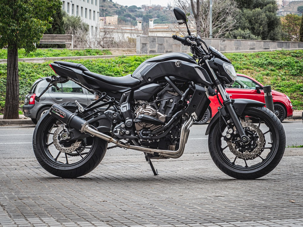 GPR-Exhaust---M3-Black-Titanium-Full-Line-for-Mt-07-from-2017-to-2020-dB-Killer-Catalyst