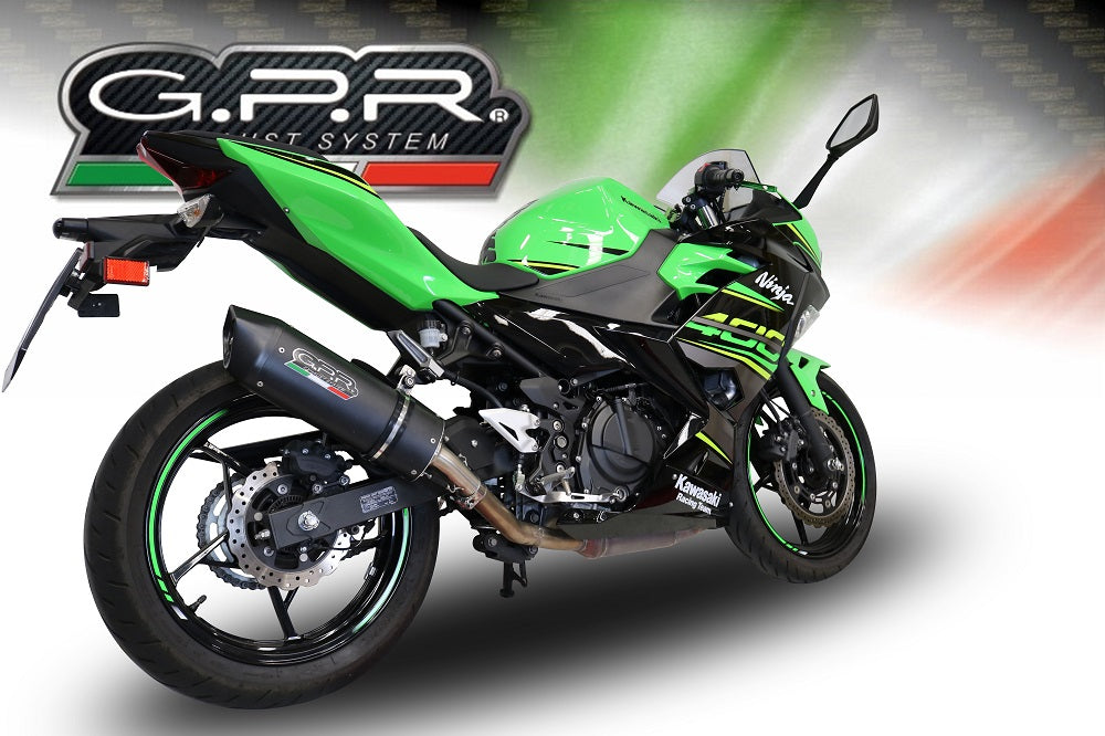 GPR-Exhaust---Furore-Evo4-Nero-Slip-on-for-Ninja-400-from-2018-to-2022-dB-Killer-Link-Pipe