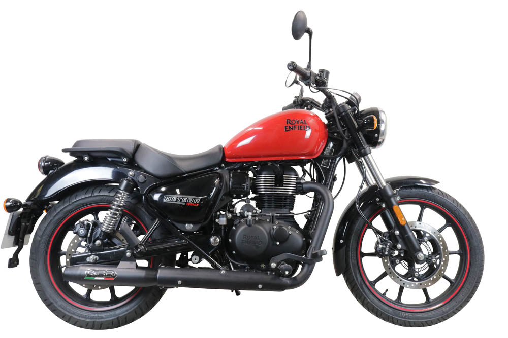 GPR-Exhaust---Deeptone-Nero-Slip-on-for-Meteor-350-from-2021-to-2023-dB-Killer-Link-Pipe-Catalyst