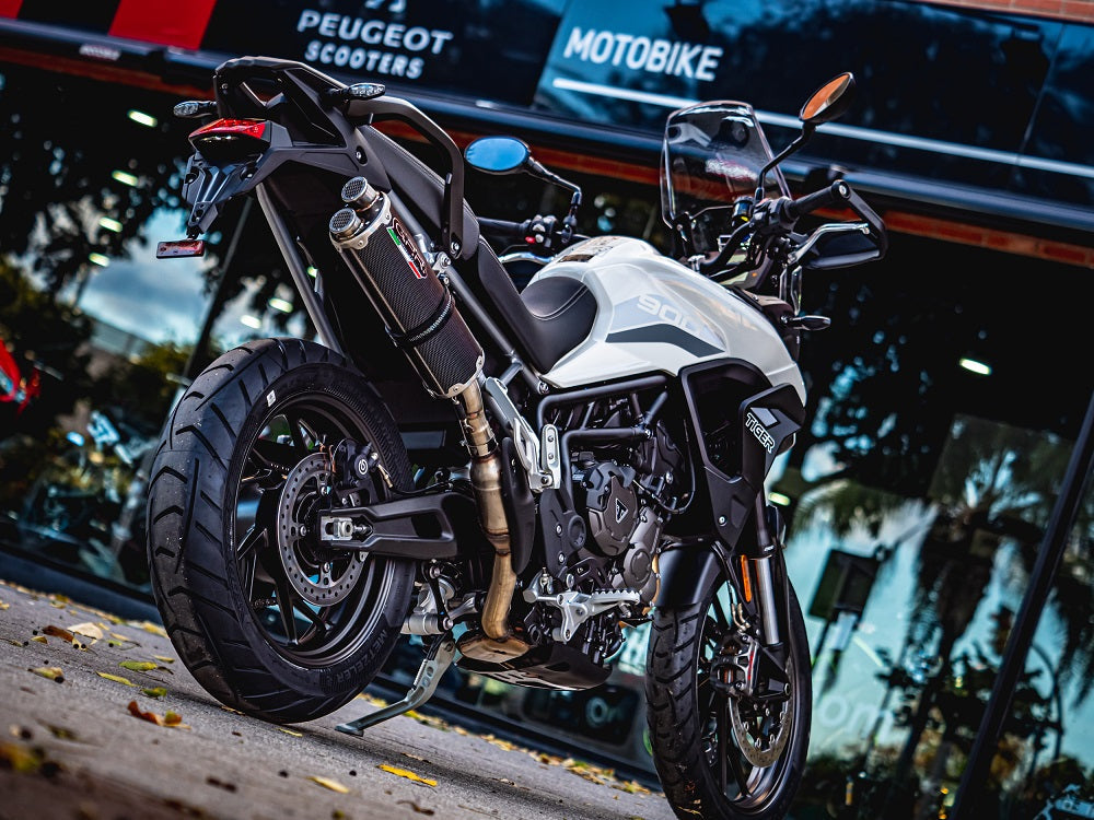 GPR-Exhaust---Dual-Poppy-Slip-on-for-Tiger-850-from-2020-to-2024-dB-Killer-Link-Pipe