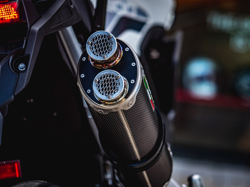 GPR-Exhaust---Dual-Poppy-Slip-on-for-Tiger-900-from-2020-to-2023-dB-Killer-Link-Pipe