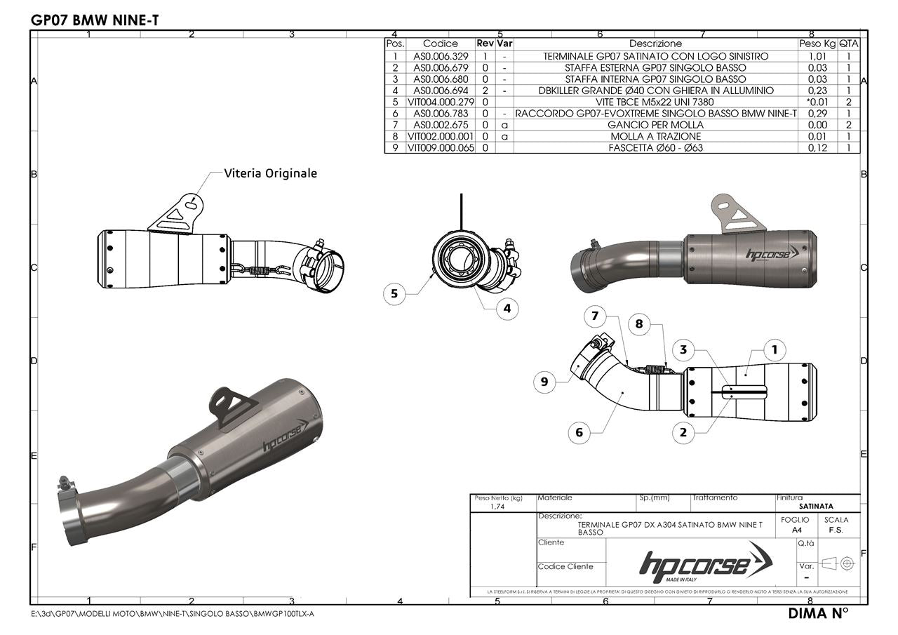 HPCorse - GP07 Exhaust for BMW R Nine T 2014-2016