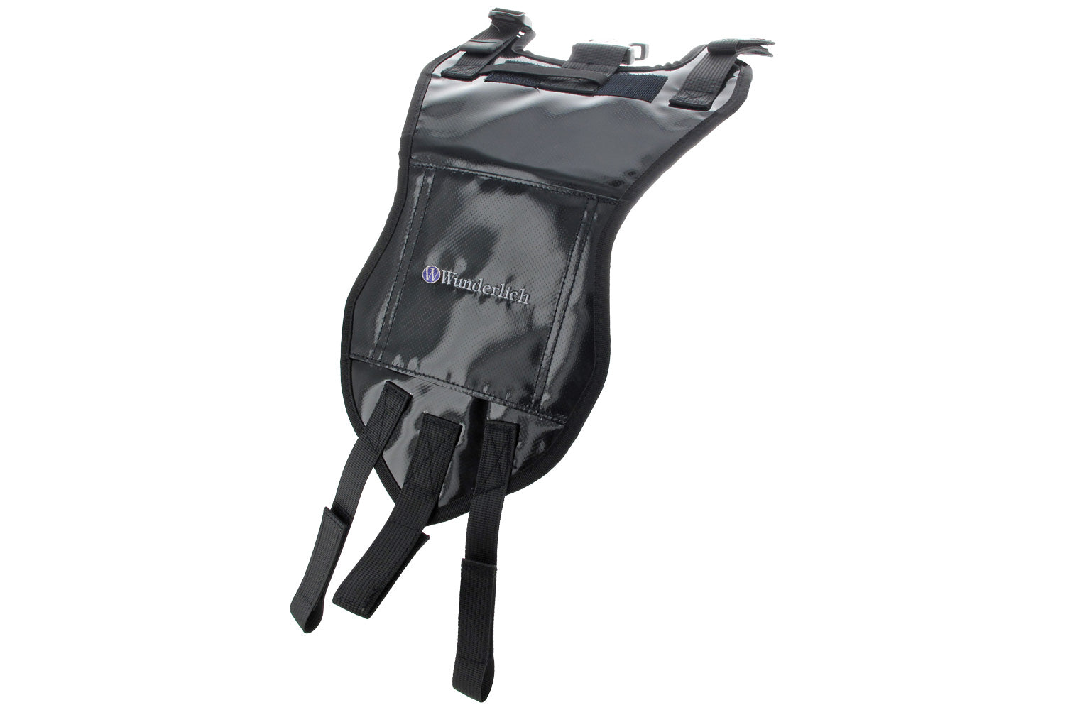 The mounting system is attached to the vehicle with minimal hand pressure and the tank bag can be quickly fastened to it. 