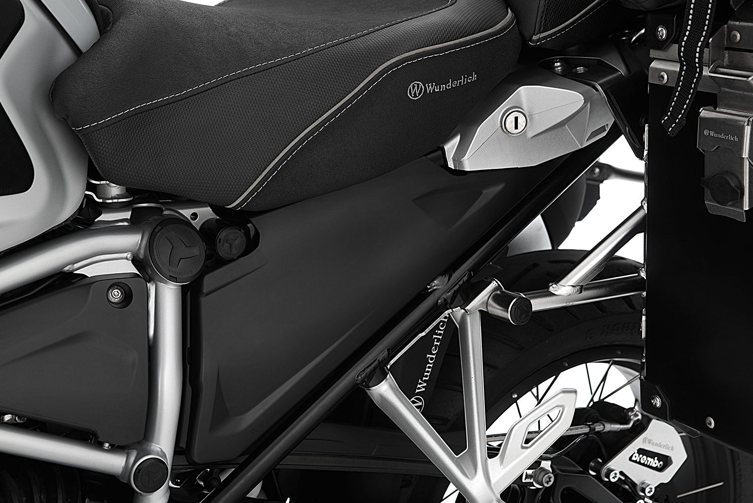 The two halves of the cover perfectly enclose the two side openings on the rear of the frame