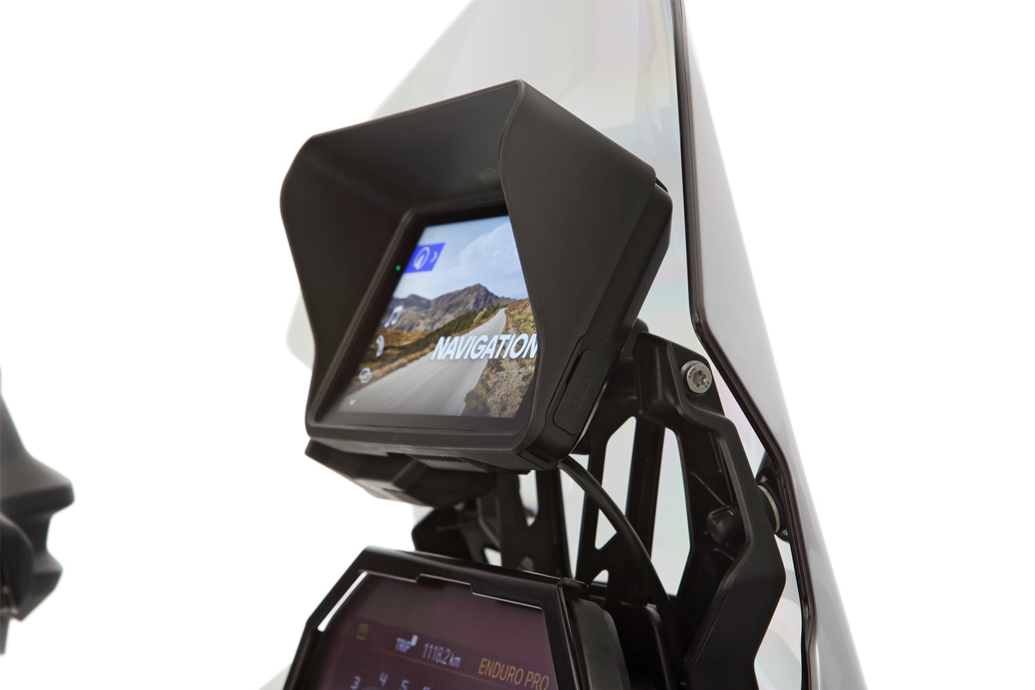 Wunderlich Glare Shield for BMW Navigator ConnectedRide  - complete your BMW ✔ Premium components ✔ Integrated design ➜ Order now