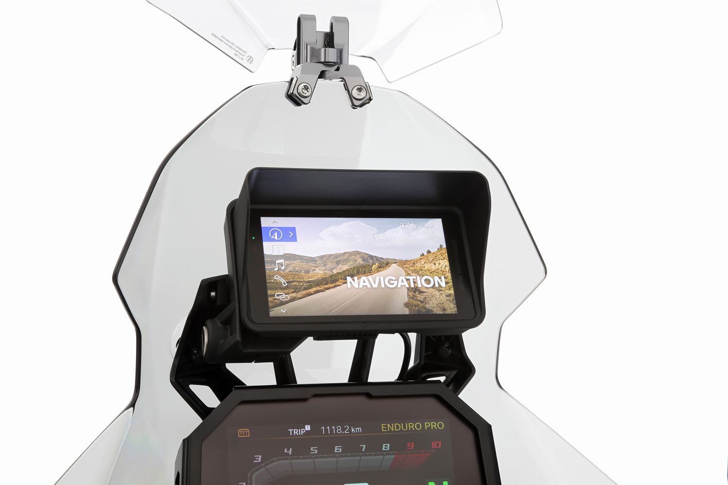 Wunderlich Glare Shield for BMW Navigator ConnectedRide  - complete your BMW ✔ Premium components ✔ Integrated design ➜ Order now