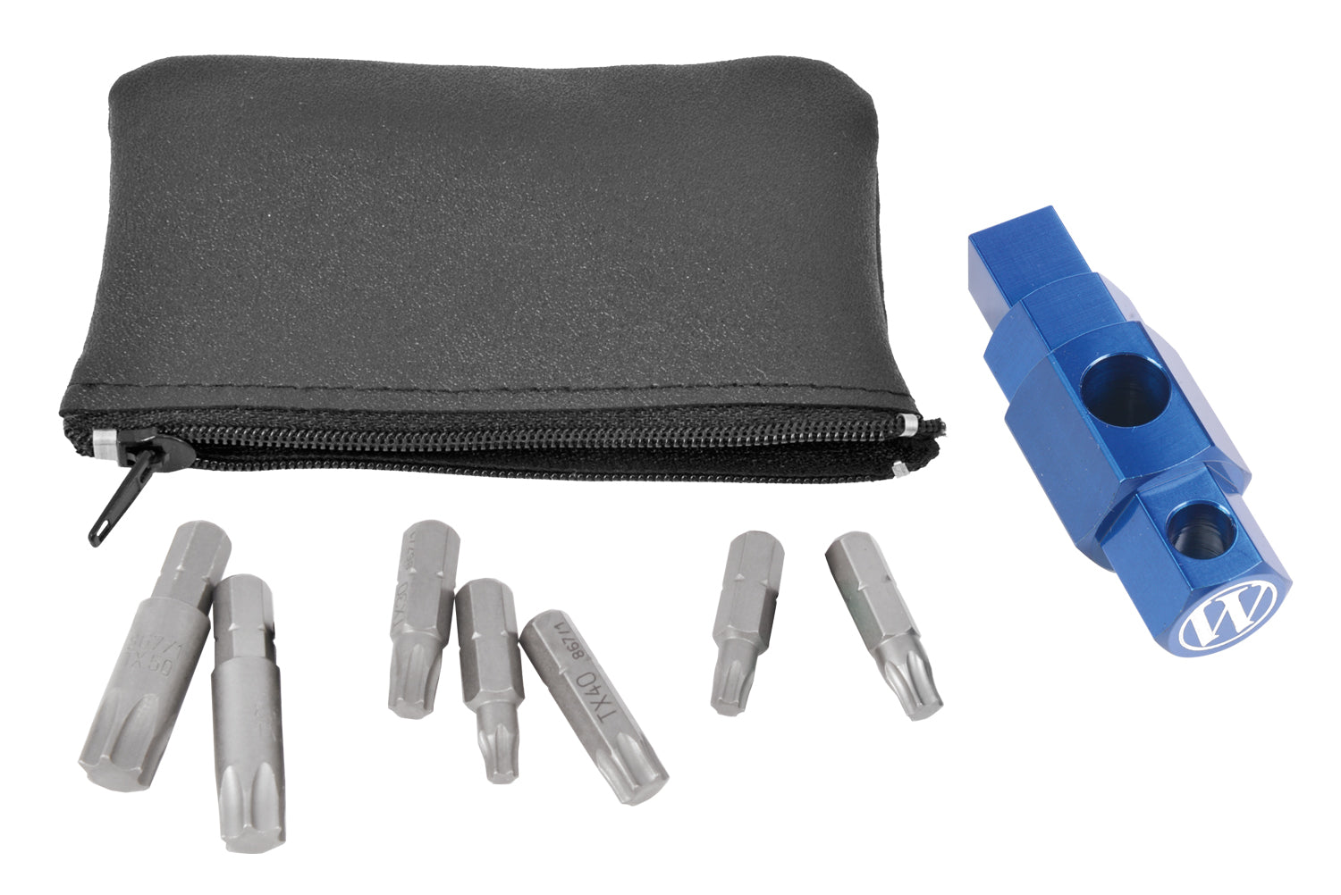 Wunderlich tool kit for BMW motorbikes including 7 Torx bits, Wunderlich MultiTool and all necessary parts for the wheel change.