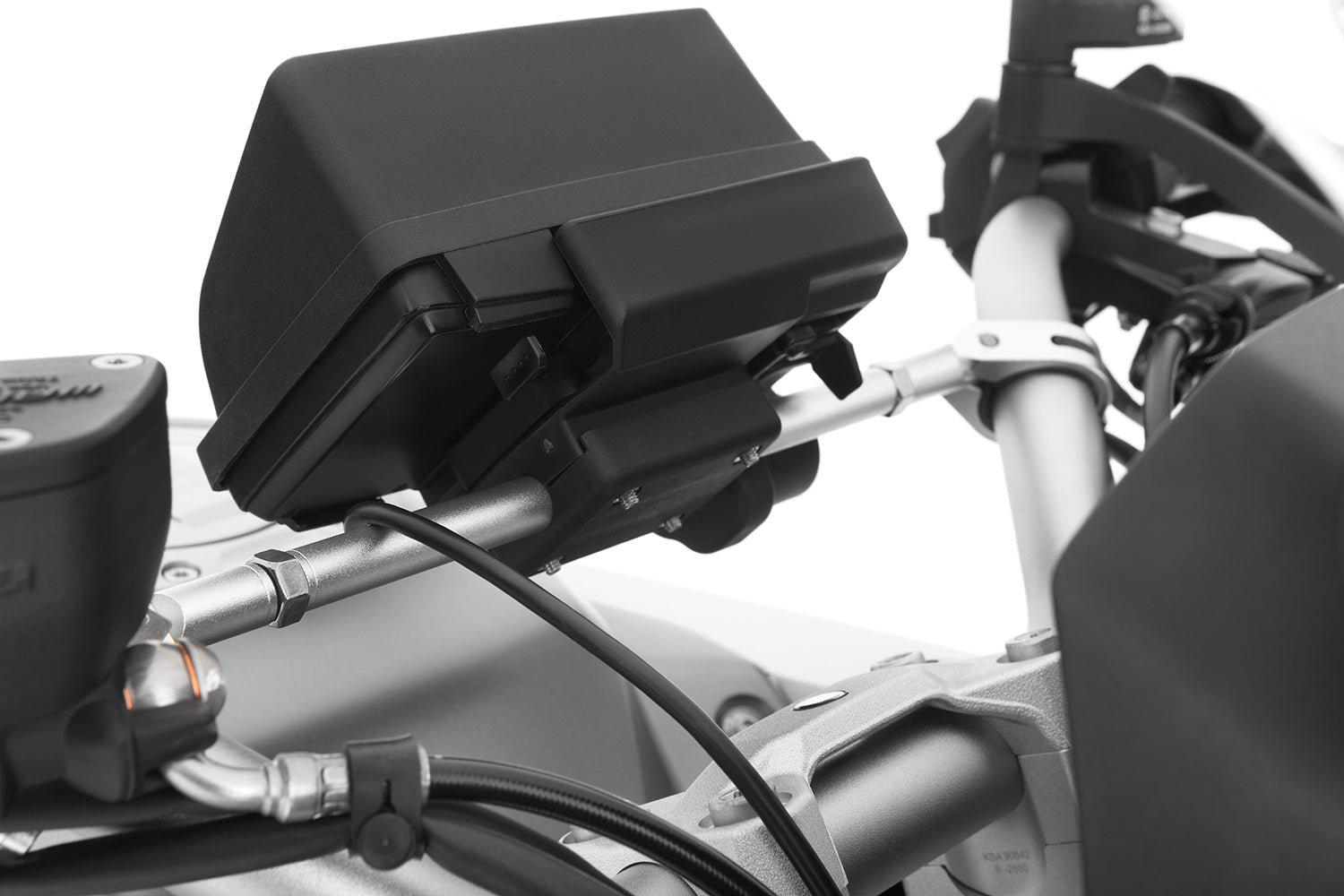 This high-quality black handlebar central support from Wunderlich made of aluminium is 300 mm long with a diameter of 12 mm.