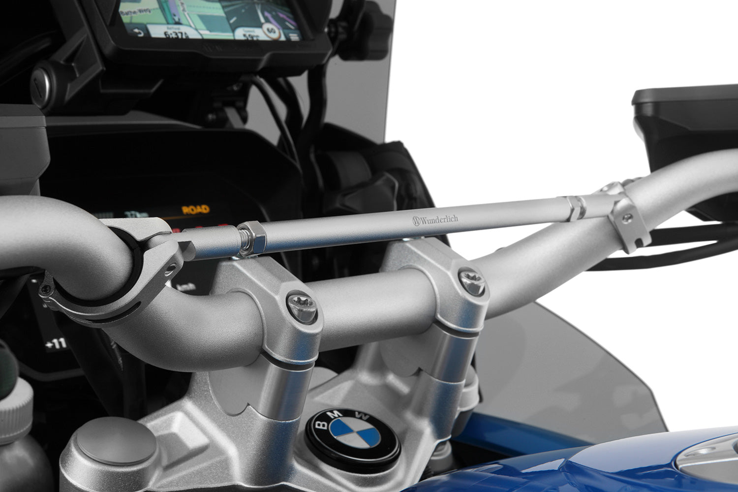 This high-quality black handlebar central support from Wunderlich made of aluminium is 250 mm long with a diameter of 12 mm.
