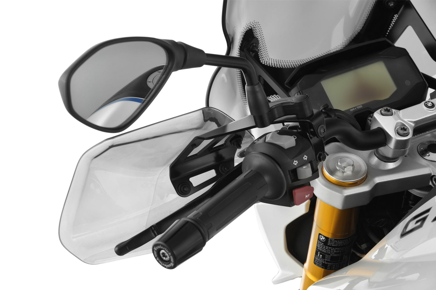 These hand guards offer maximum protection from cold, rain, or dirt.