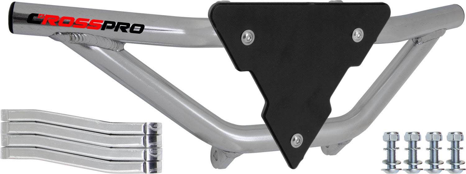 Crosspro - Front Bumper Gliese For Suzuki LT-Z 250-Polish Tubo / Black Plate