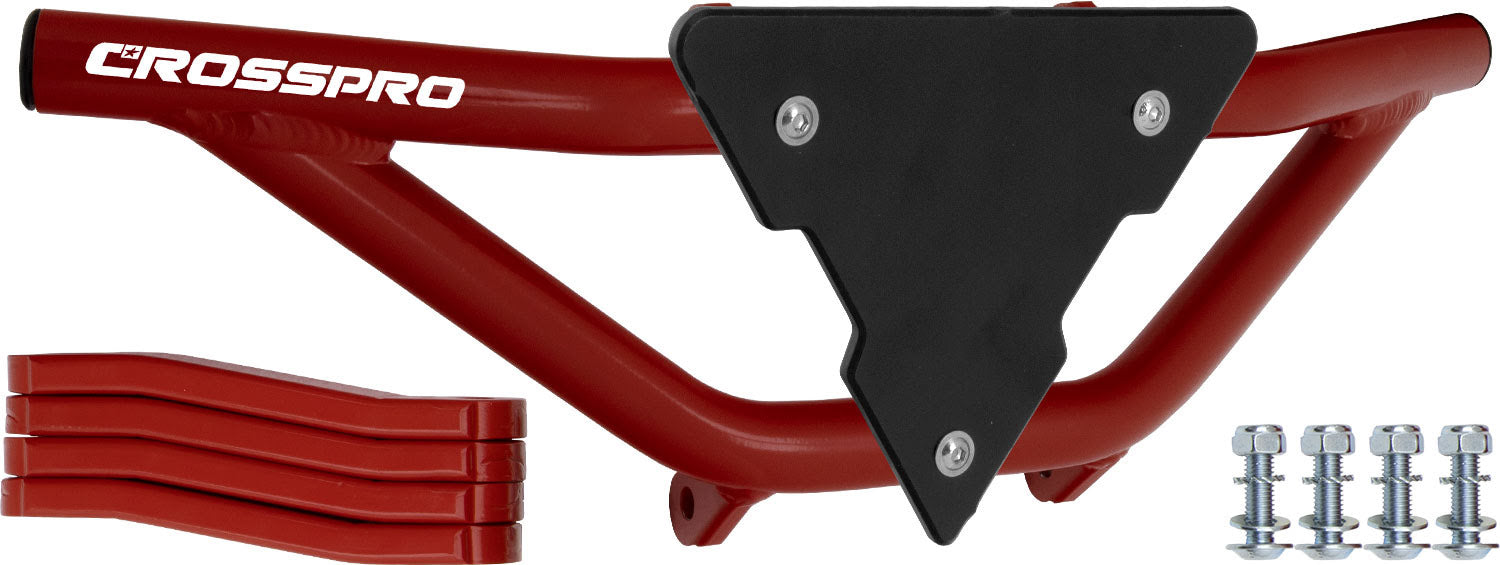 Crosspro - Front Bumper Gliese For Yamaha YFZ 450R-Red Tube / Black Plate
