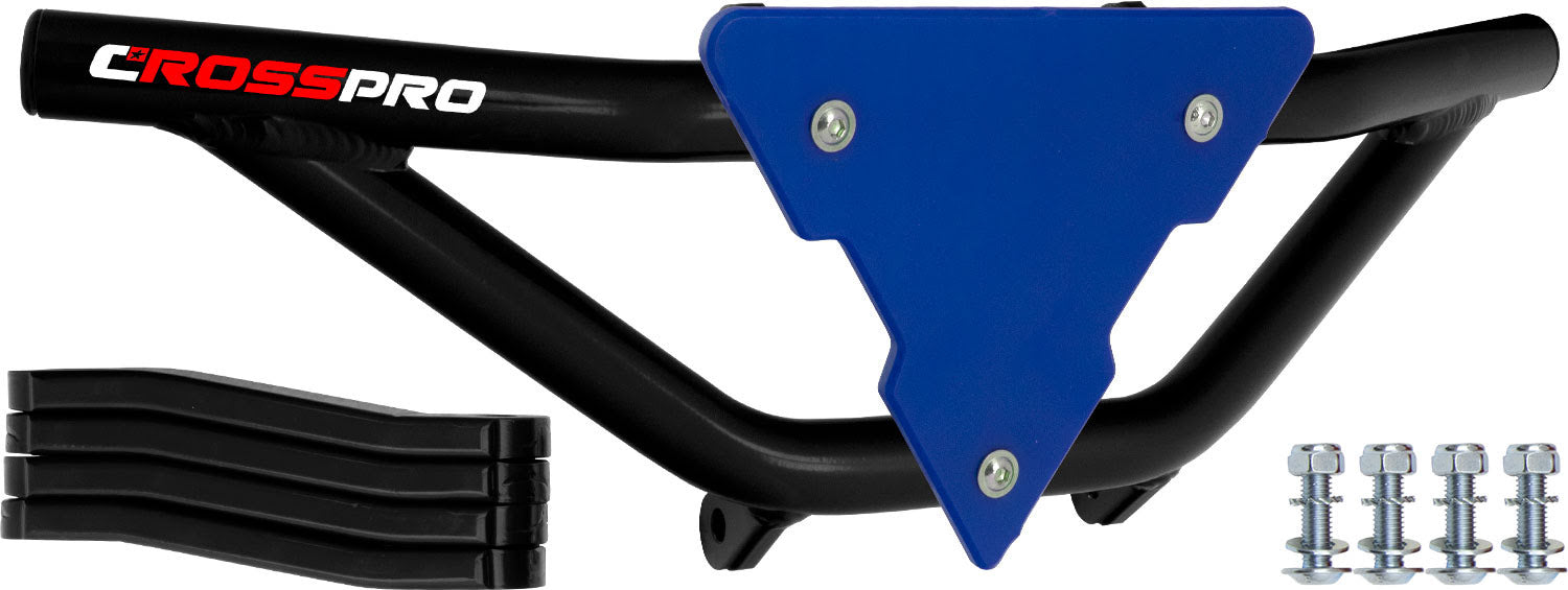 Crosspro - Front Bumper Gliese For Yamaha YFM 350 Warrior-Black Tube / Blue Plate