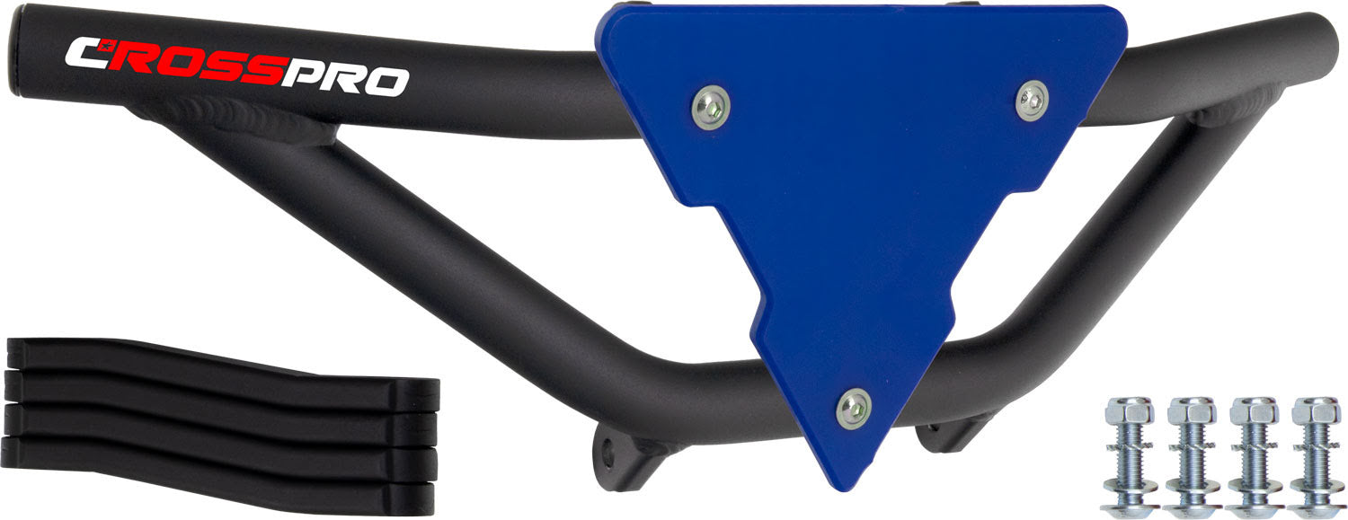Crosspro - Front Bumper Gliese For Yamaha YFM 350 Warrior-Textured Black Tube / Blue Plate