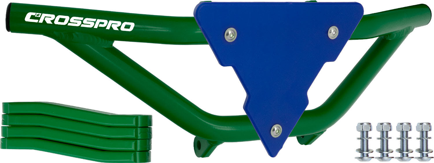 Crosspro - Front Bumper Gliese For Honda TRX 250-Green Tube / Blue Plate