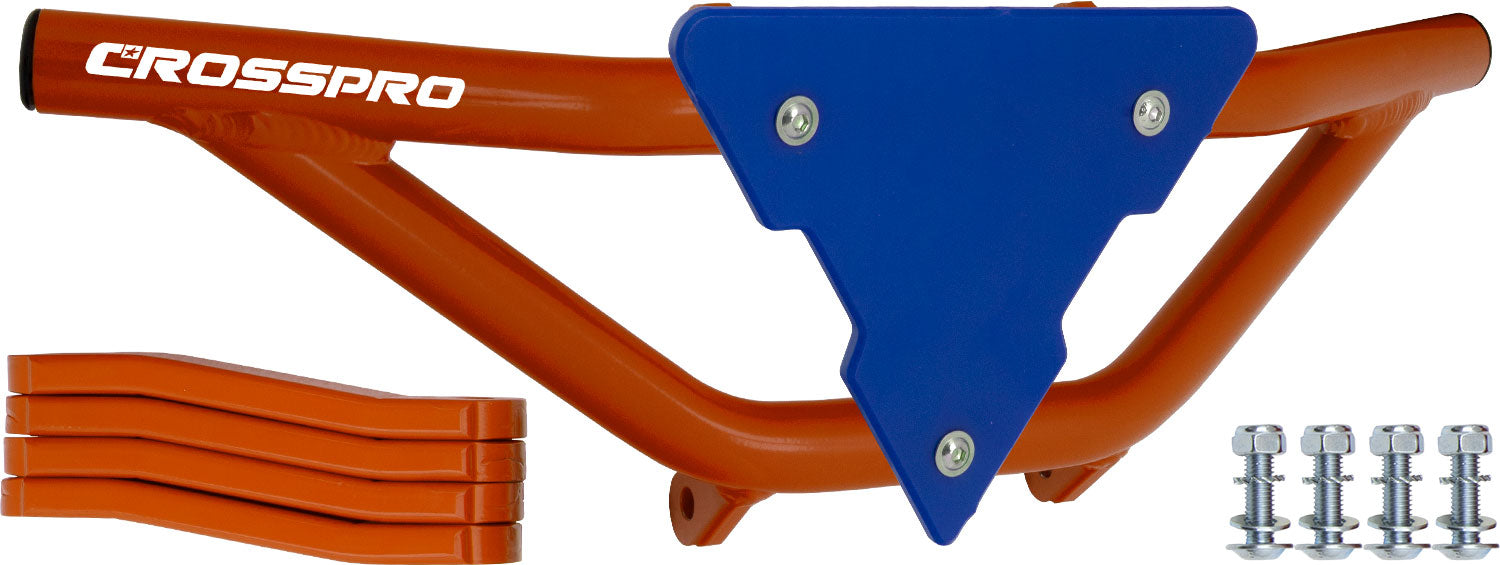 Crosspro - Front Bumper Gliese For Yamaha YFZ 350 Banshee-Orange Tube / Blue Plate