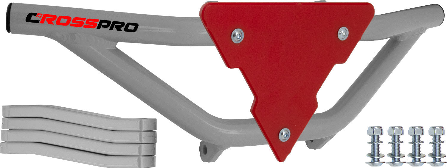 Crosspro - Front Bumper Gliese For Yamaha YFZ 450R-White Tube / Red Plate