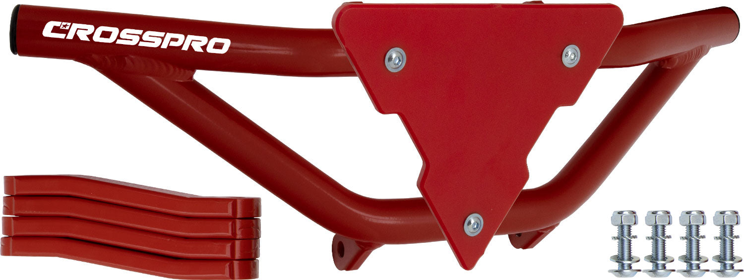 Crosspro - Front Bumper Gliese For Suzuki LT-Z 250-Red Tube / Red Plate