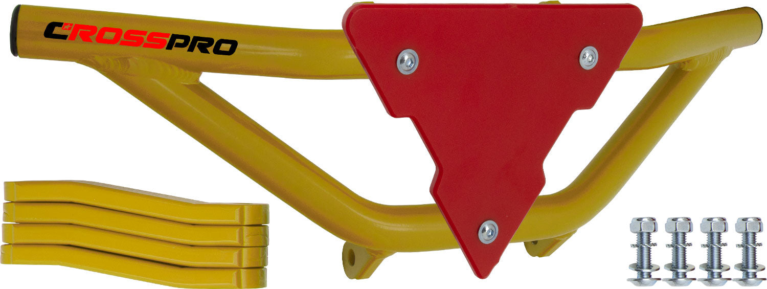 Crosspro - Front Bumper Gliese For Honda TRX 250-Yellow Tube / Red Plate