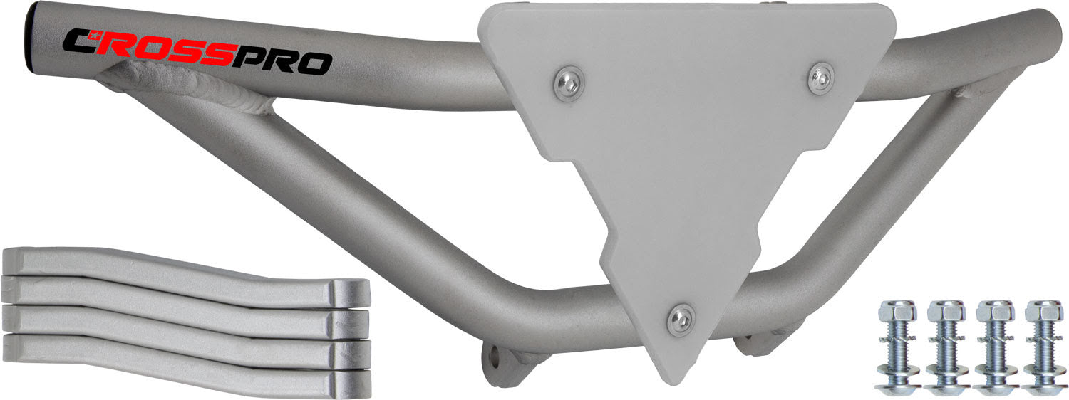 Crosspro - Front Bumper Gliese For Suzuki LT-Z 250-Ice Polish Tube / White Plate