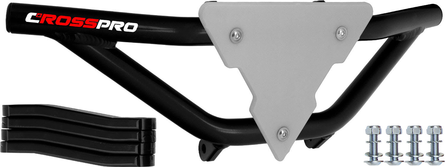 Crosspro - Front Bumper Gliese For Honda TRX 250-Black Tube / White Plate