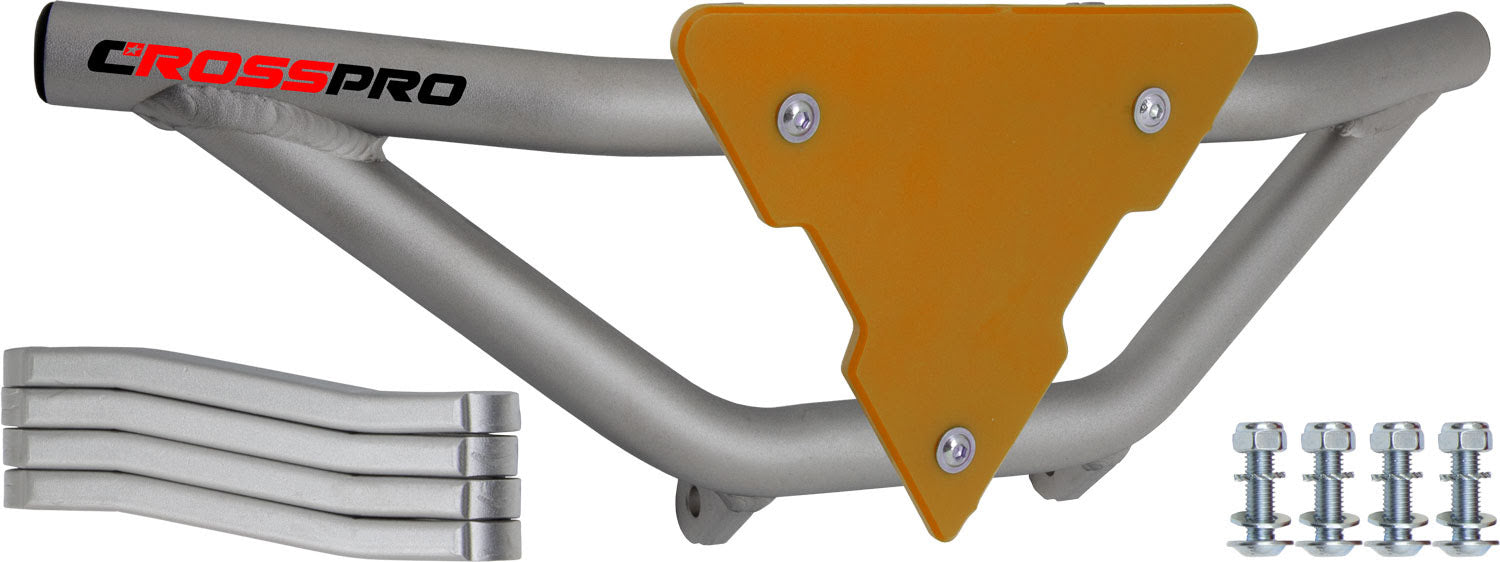 Crosspro - Front Bumper Gliese For Yamaha YFZ 450R-Ice Polish Tube / Yellow Plate