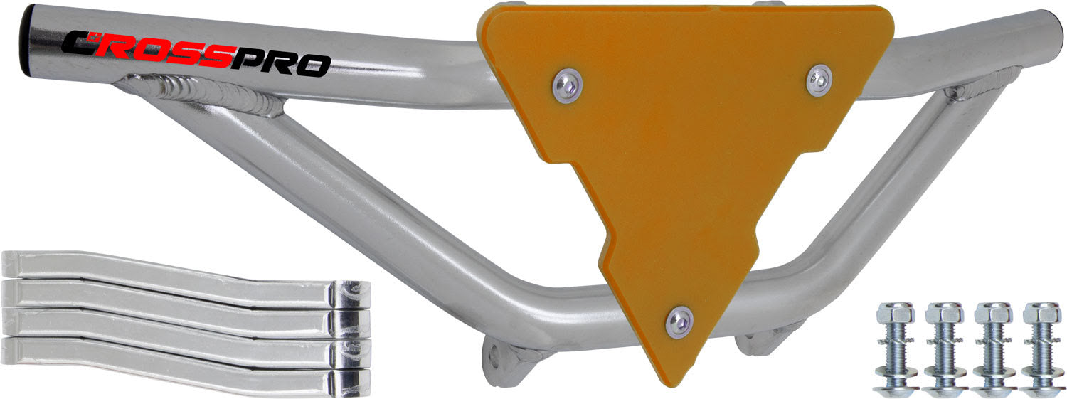 Crosspro - Front Bumper Gliese For Yamaha YFZ 450R-Polish Tubo / Yellow Plate