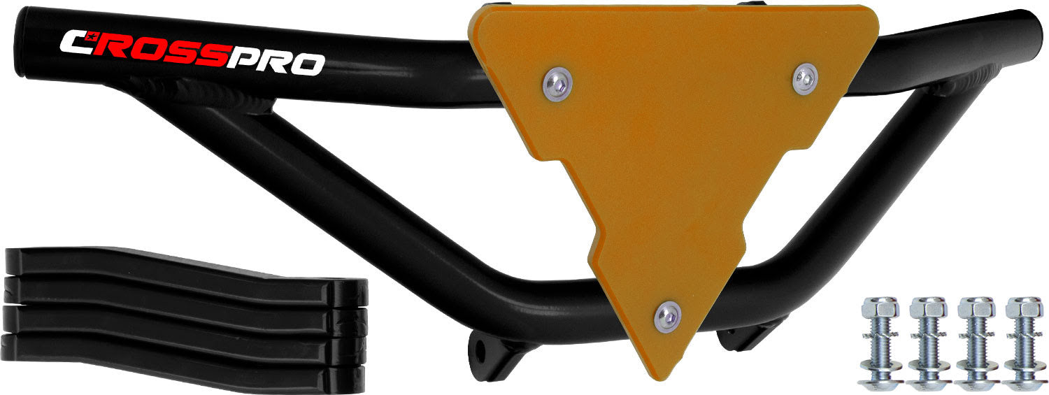 Crosspro - Front Bumper Gliese For Honda TRX 250-Black Tube / Yellow Plate