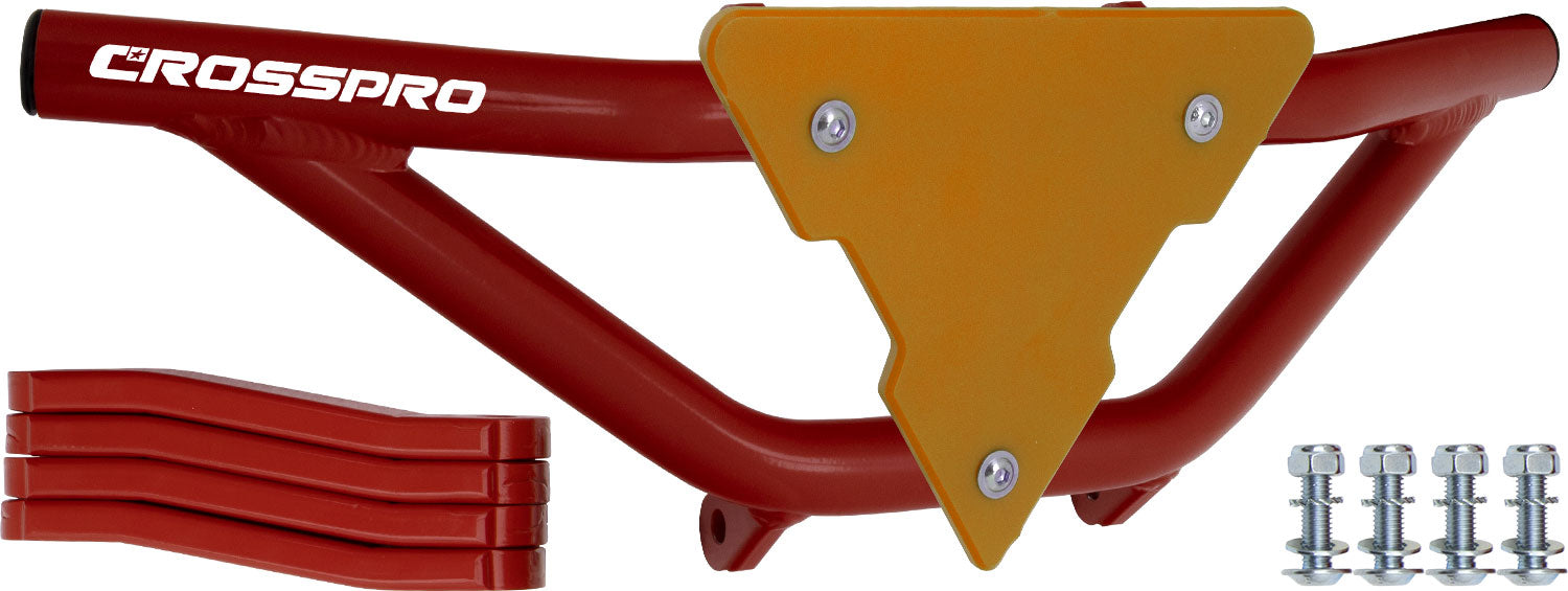 Crosspro - Front Bumper Gliese For Honda TRX 250-Red Tube / Yellow Plate