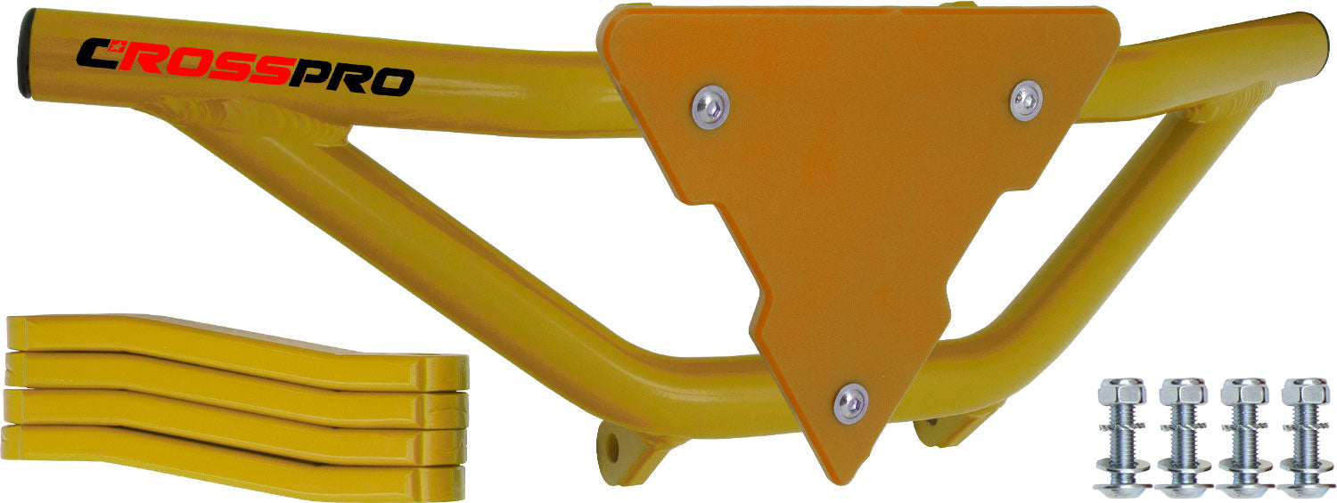 Crosspro - Front Bumper Gliese For Yamaha YFM 700 Raptor-Yellow Tube / Yellow Plate