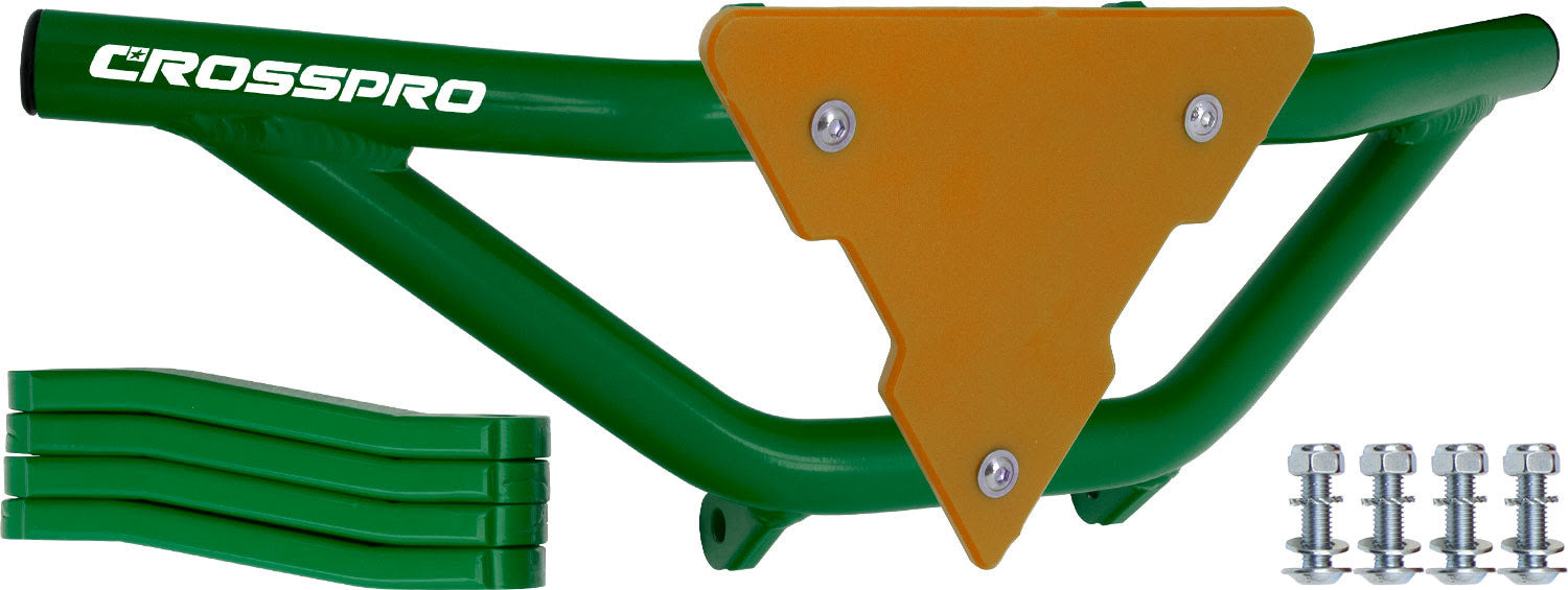 Crosspro - Front Bumper Gliese For Yamaha YFM 660 Raptor-Green Tube / Yellow Plate