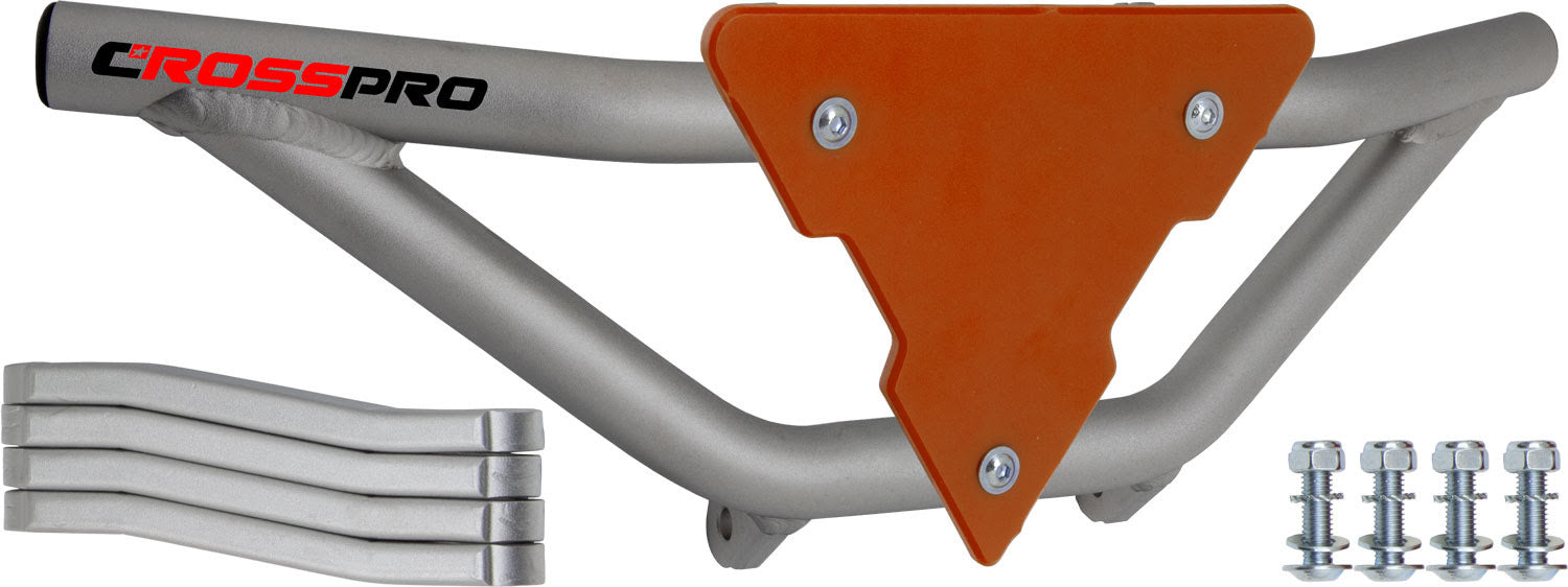 Crosspro - Front Bumper Gliese For Suzuki LT-R 450-Ice Polish Tube / Orange Plate