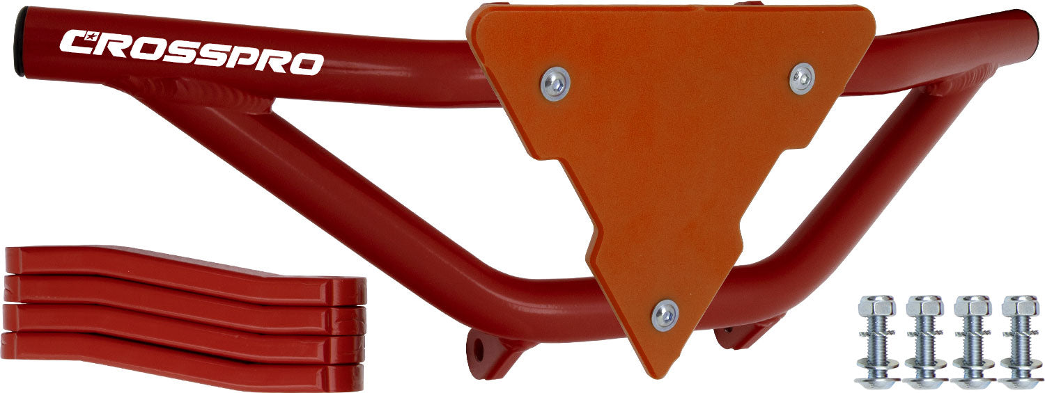 Crosspro - Front Bumper Gliese For Honda TRX 250-Red Tube / Orange Plate
