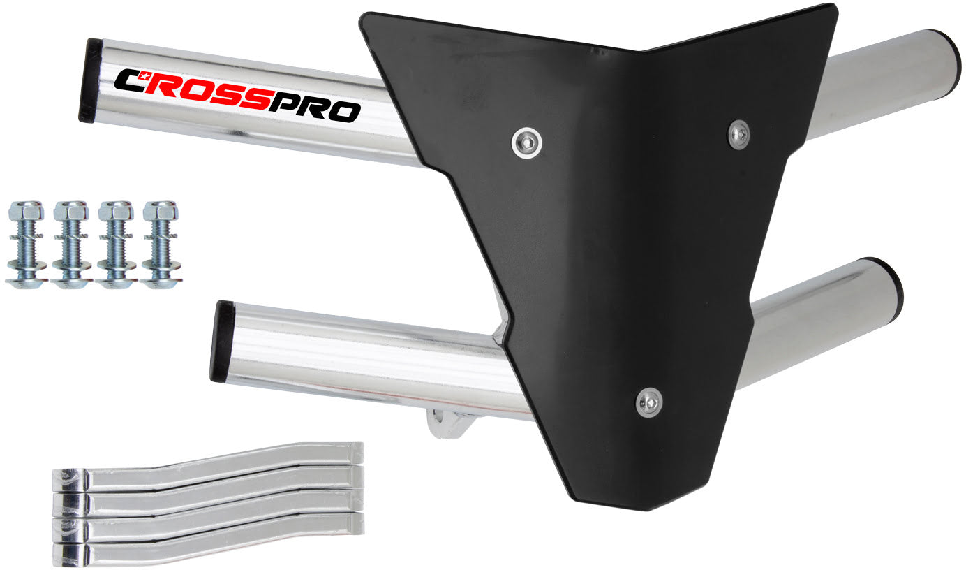 Crosspro - Front Bumper Waspe For Polaris Outlaw 500-Polish Tubo / Black Plate