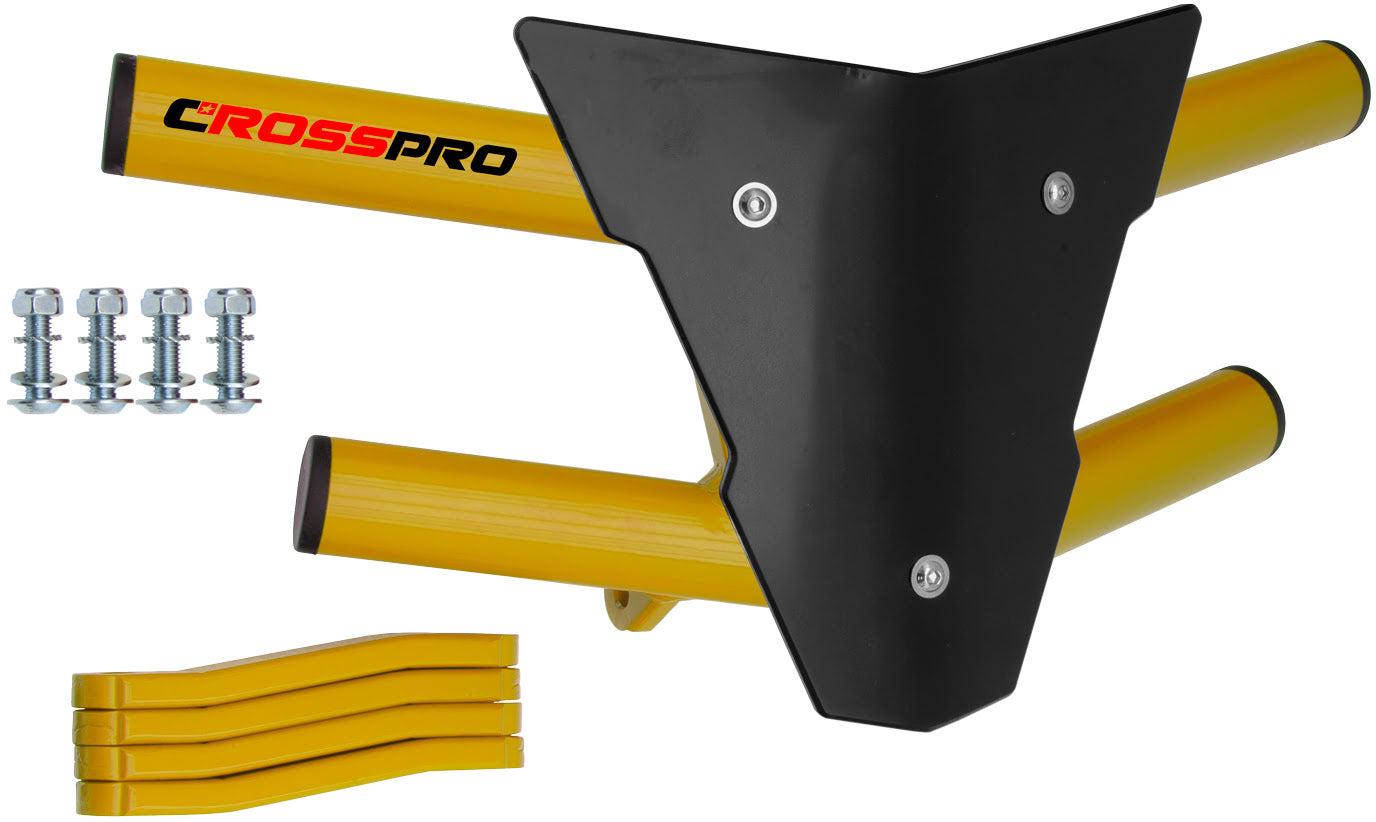 Crosspro - Front Bumper Waspe For Yamaha YFM 250 Raptor-Yellow Tube / Black Plate