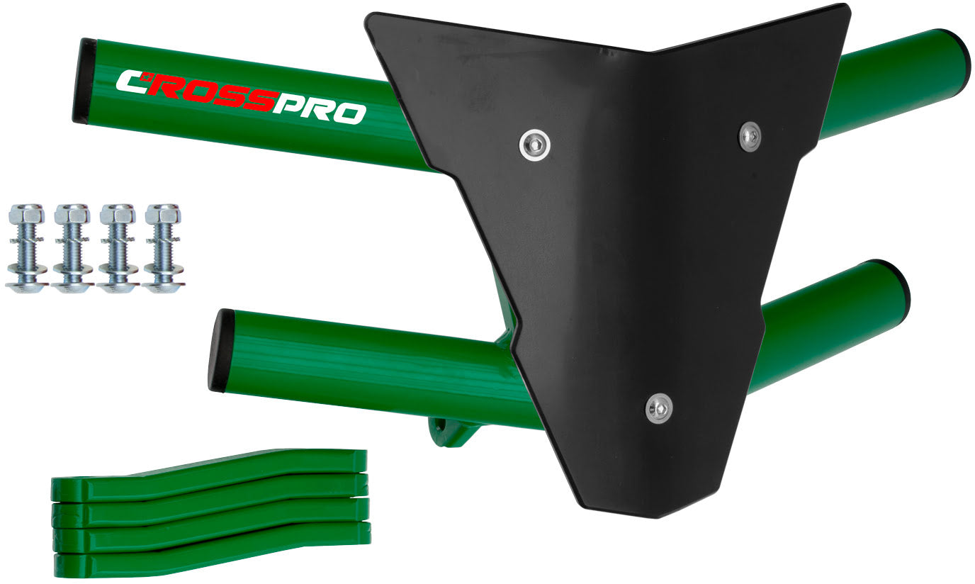 Crosspro - Front Bumper Waspe For Yamaha YFM 350 Warrior-Green Tube / Black Plate