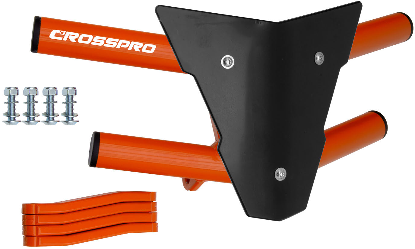 Crosspro - Front Bumper Waspe For Yamaha YFM 250 Raptor-Orange Tube / Black Plate