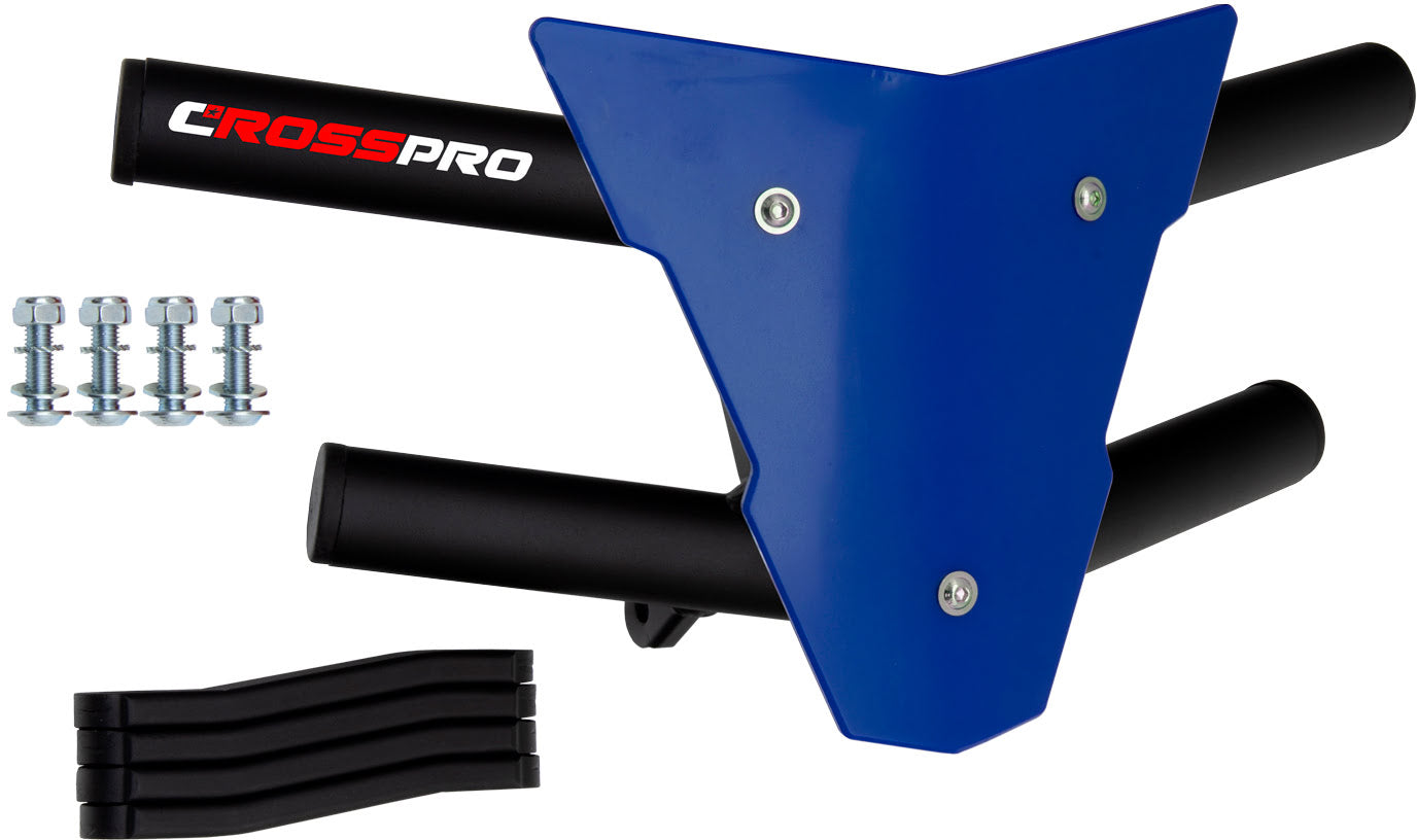 Crosspro - Front Bumper Waspe For Yamaha YFM 660 Raptor-Textured Black Tube / Blue Plate