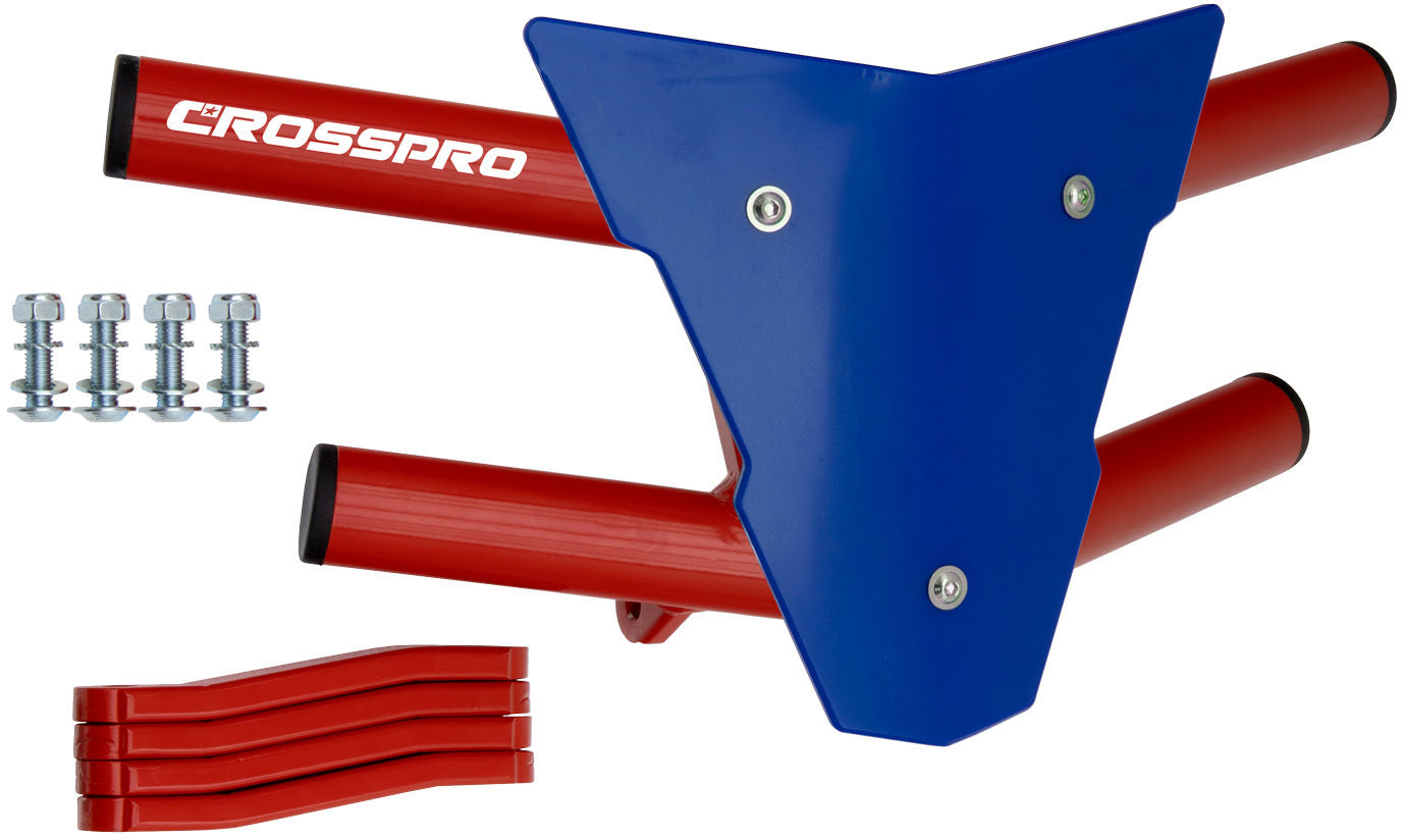 Crosspro - Front Bumper Waspe For Kawasaki KFX 450R-Red Tube / Blue Plate