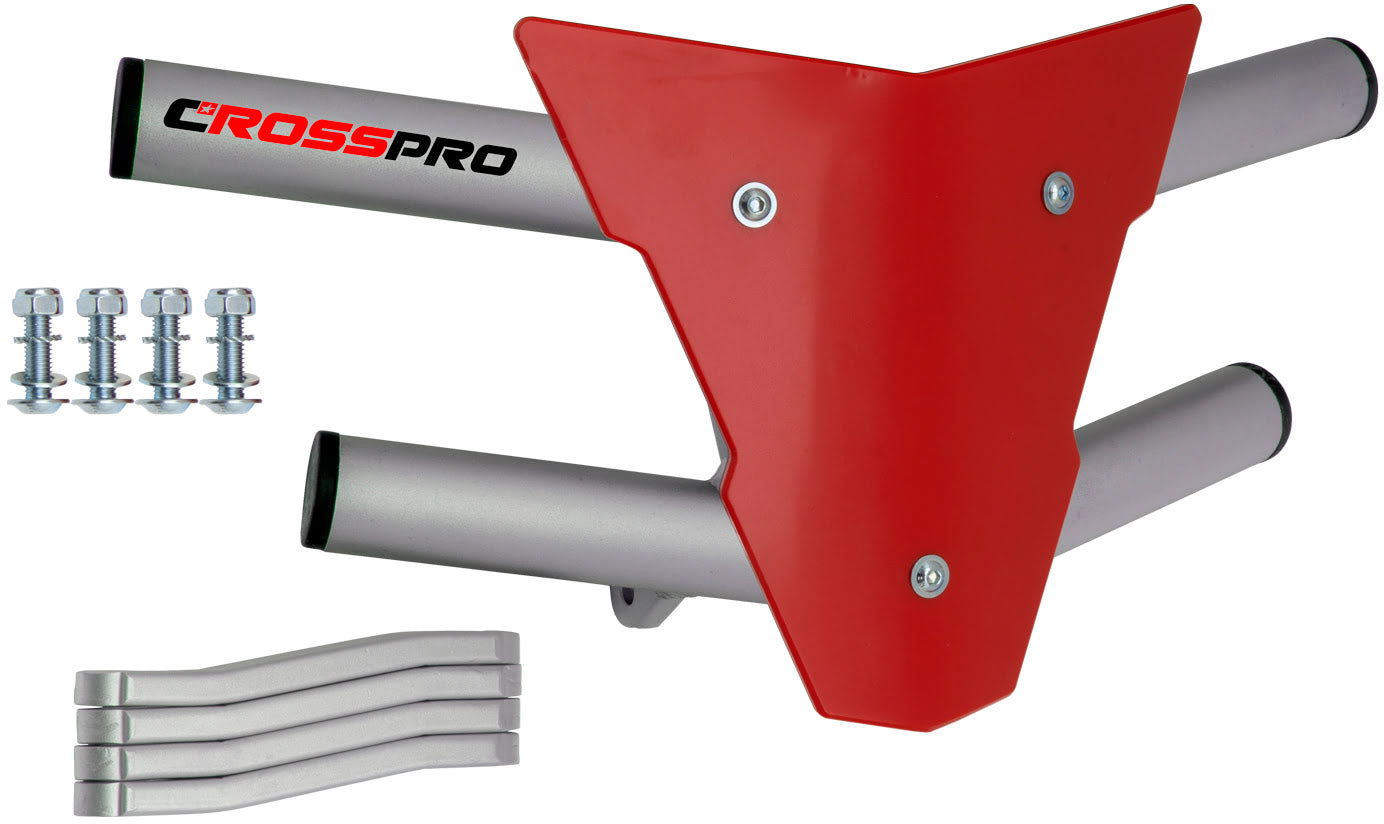 Crosspro - Front Bumper Waspe For Yamaha YFM 250 Raptor-Ice Polish Tube / Red Plate