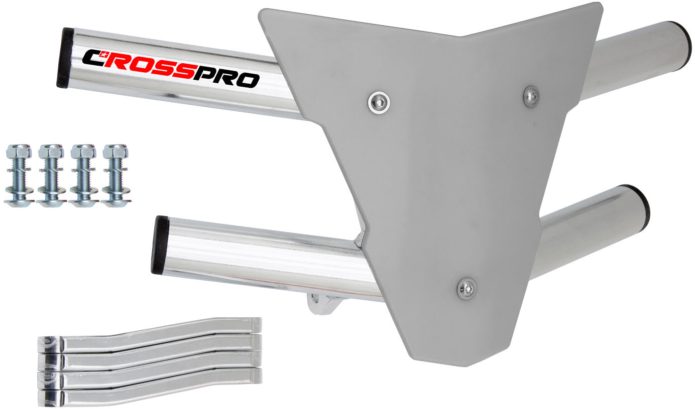 Crosspro - Front Bumper Waspe For Yamaha YFM 700 Raptor-Polish Tubo / White Plate