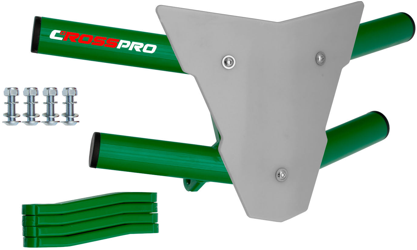 Crosspro - Front Bumper Waspe For Kawasaki KFX 450R-Green Tube / White Plate