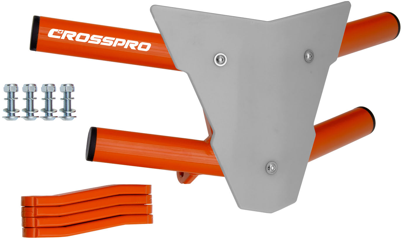 Crosspro - Front Bumper Waspe For Yamaha YFM 700 Raptor-Orange Tube / White Plate