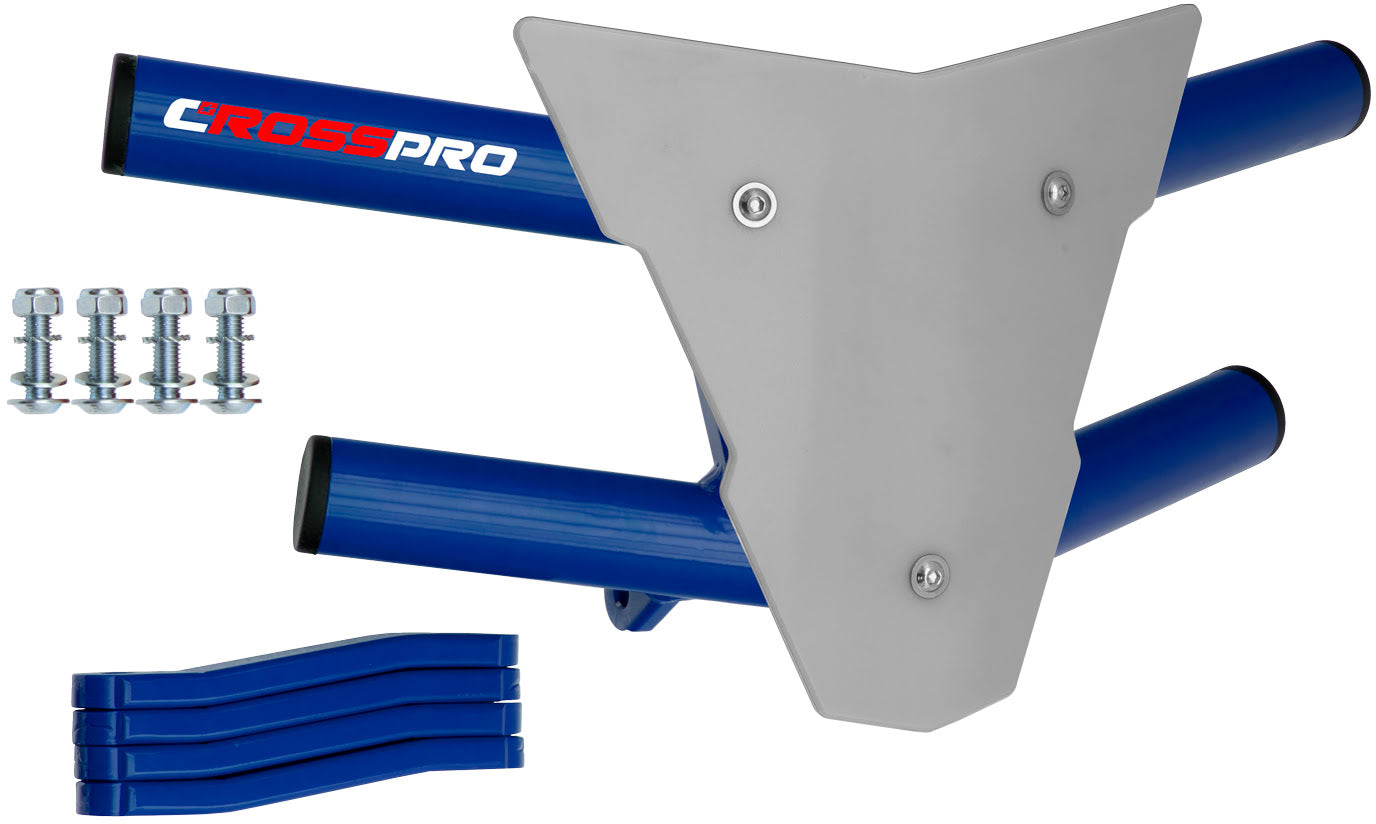 Crosspro - Front Bumper Waspe For Yamaha YFM 660 Raptor-Blue Tube / White Plate