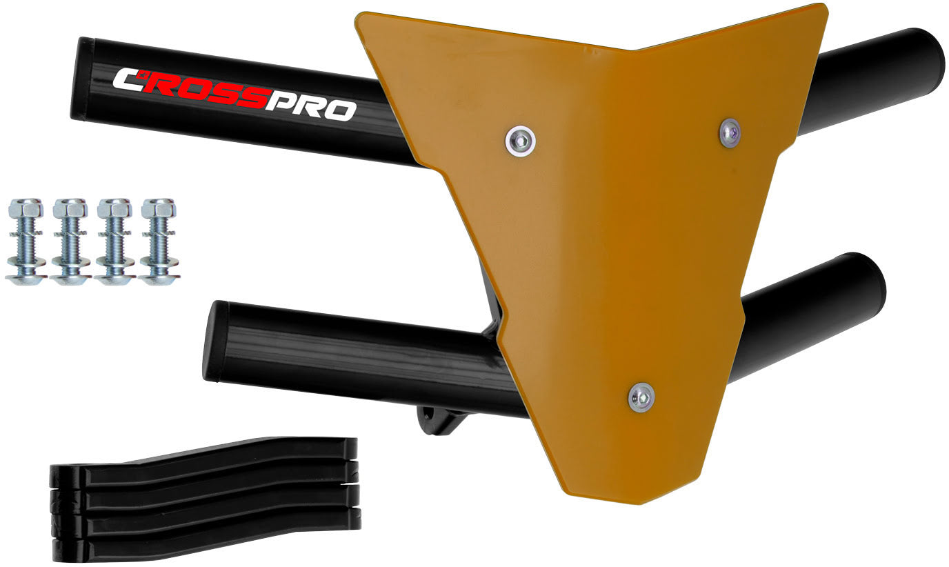 Crosspro - Front Bumper Waspe For Kawasaki KFX 450R-Black Tube / Yellow Plate