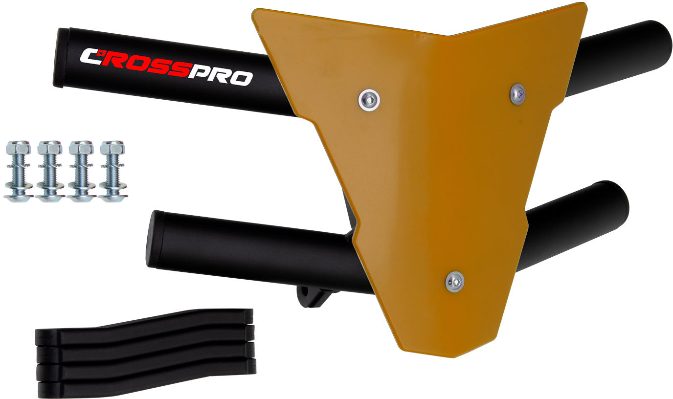 Crosspro - Front Bumper Waspe For Kawasaki KFX 450R-Textured Black Tube / Yellow Plate