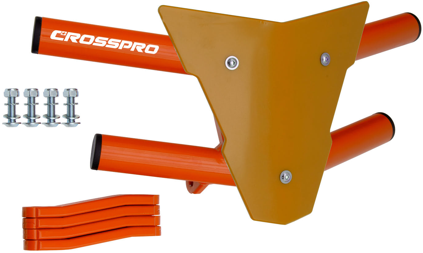 Crosspro - Front Bumper Waspe For Kawasaki KFX 450R-Orange Tube / Yellow Plate