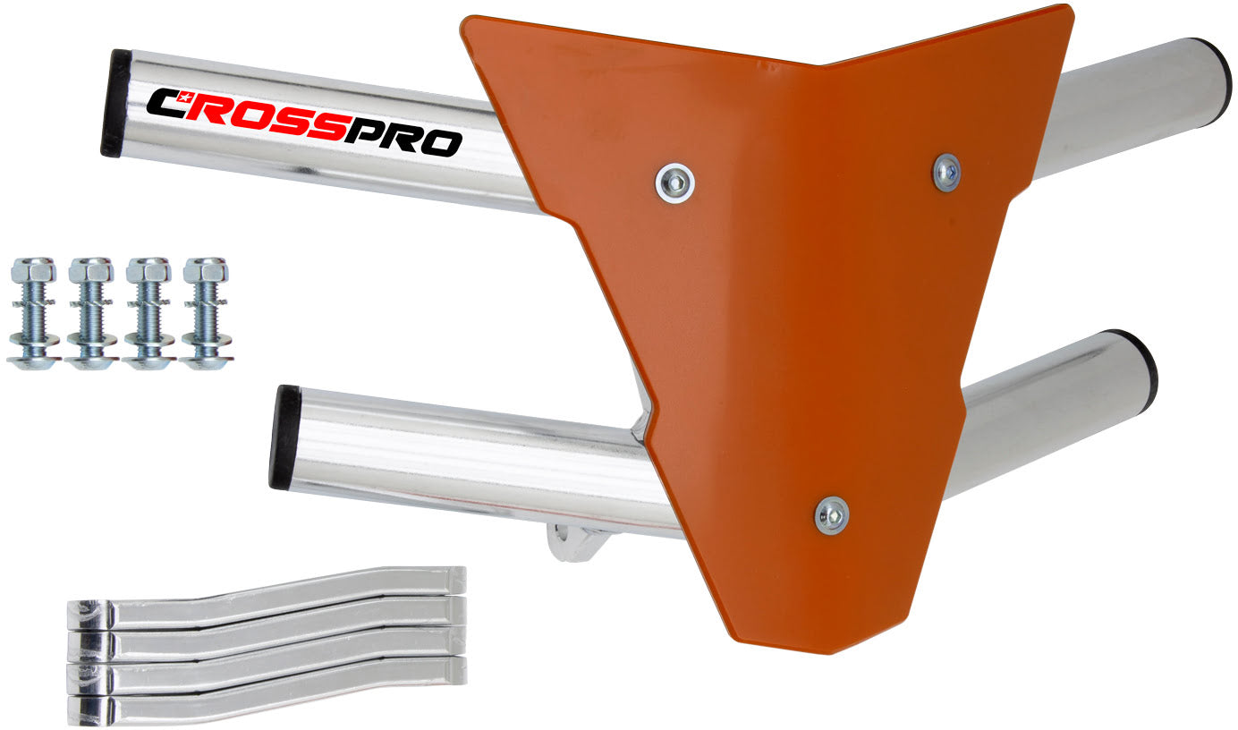 Crosspro - Front Bumper Waspe For Suzuki LT-R 450-Polish Tubo / Orange Plate