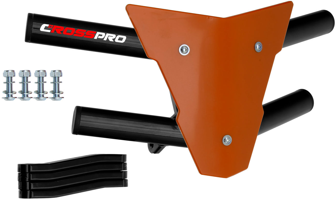 Crosspro - Front Bumper Waspe For Yamaha YFM 350 Warrior-Black Tube / Orange Plate